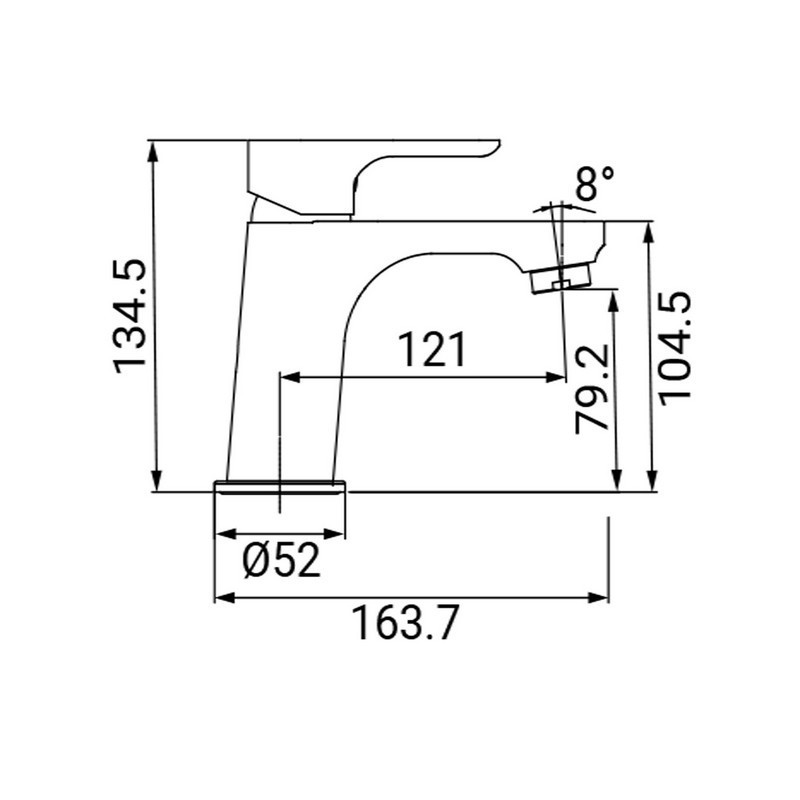 Miscelatore lavabo serie cloe, finitura cromata Idrobric SCARUB0900CR