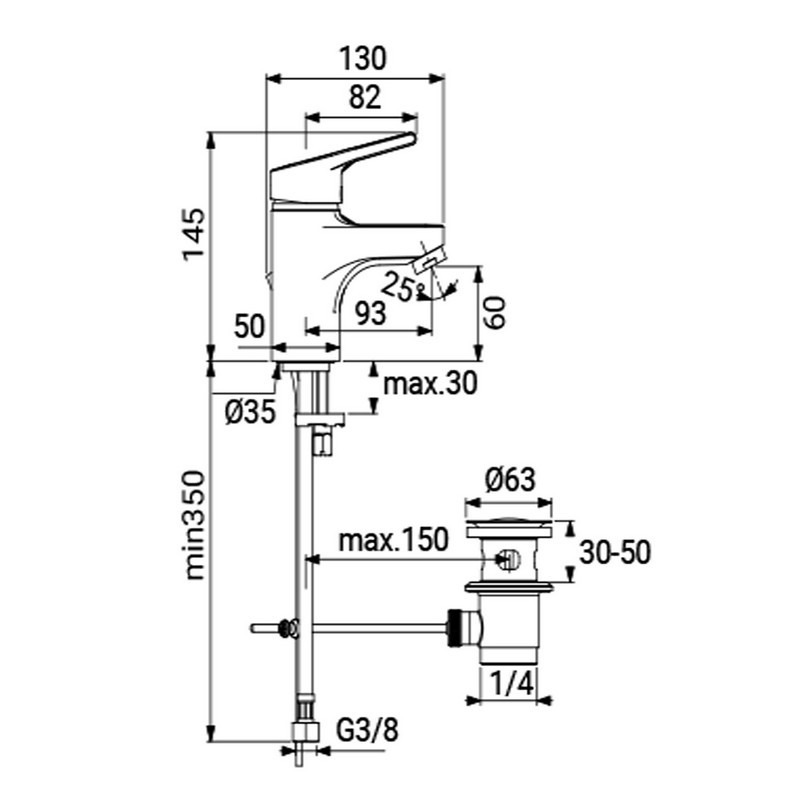 Miscelatore ideal standard serie idro one per lavabo, cromato Ideal Standard SCARUB0917CR