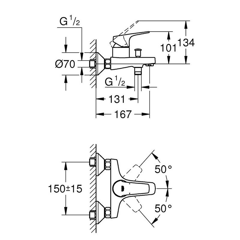 Miscelatore monocomando vasca Grohe - Serie Start Flow Grohe SCARUB0979CR