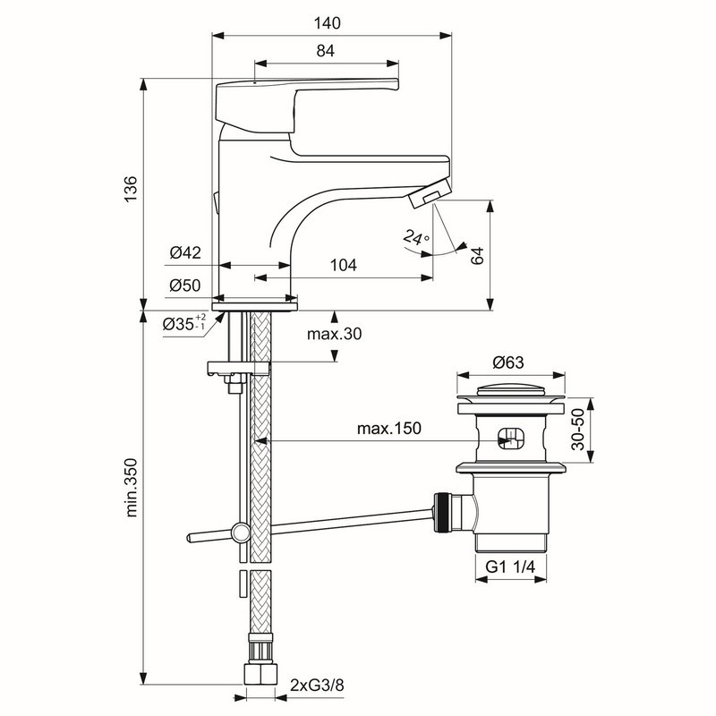 Miscelatore lavabo Ideal Standard cromato - Serie Idealstream Ideal Standard SCARUB0982CR