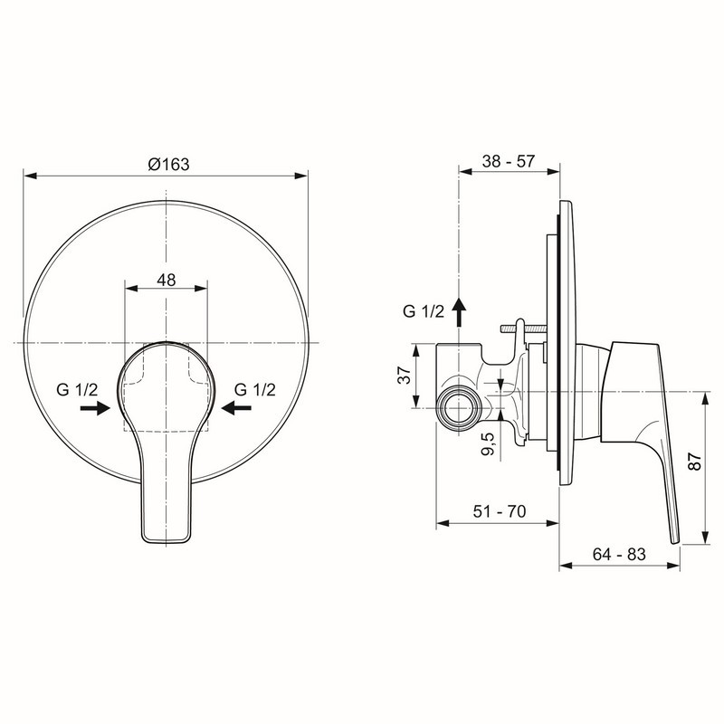 Miscelatore incasso doccia Ideal Standard cromato - Serie Idealstream Ideal Standard SCARUB0985CR