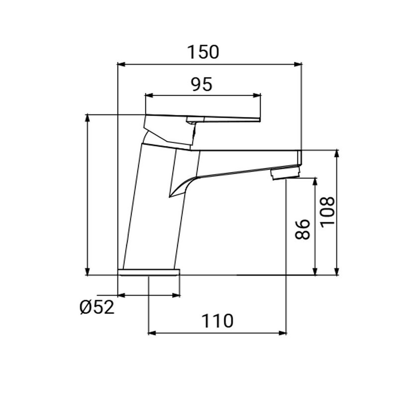 Rubinetto lavabo cromato con leva in metallo - Serie Hellis Idrobric SCARUB1014CR