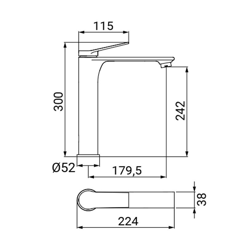 Miscelatore lavabo alto - Serie Surf Idrobric SCARUB1152CR