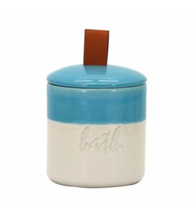 Barattolo in ceramica con coperchio blu/bianco - serie Bath Aquasanit QL4150BW