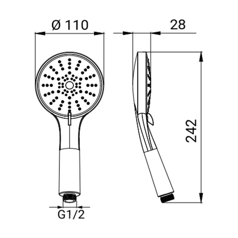 Doccino cromato a 5 getti - Serie Morfeo Idrobric CAVDOC0270CR