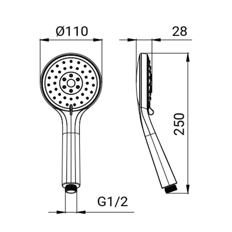 Doccino cromato 3 getti - Serie Sinope Idrobric SAPDOC0263CR