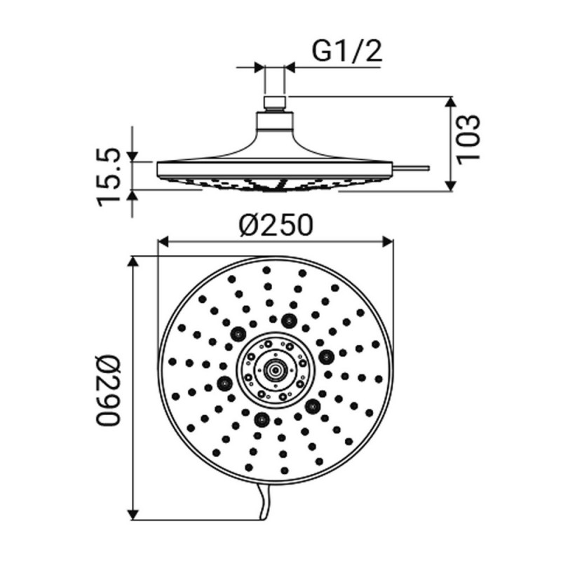 Soffione cromato 7 getti - Serie Apollo Idrobric SAPSOF0086CR