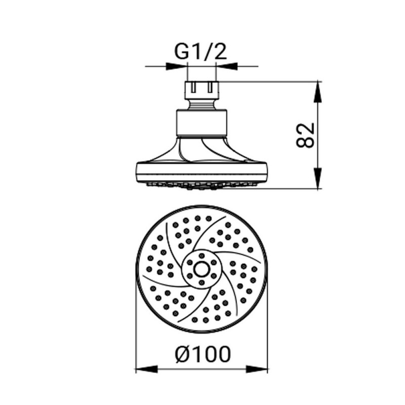 Soffione cromato 1 getto - Serie Eidos Idrobric SAPSOF0085CR