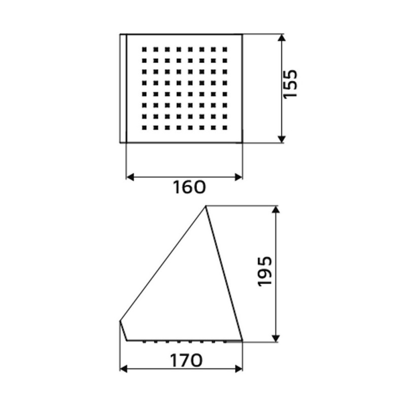 Soffione a muro quadrato 16x16cm - Serie Delfi Idrobric SAPSOF0097AC