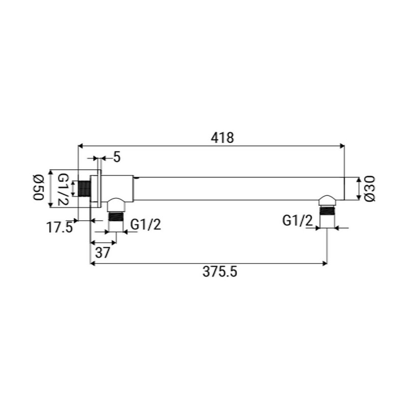 Braccio doccia da 40 cm con deviatore Idrobric SAPBRA0023CR