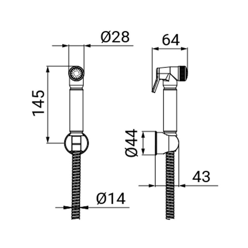 Duplex idroscopino tondo flex 150 cm con supporto Idrobric SAPDUP0075CR