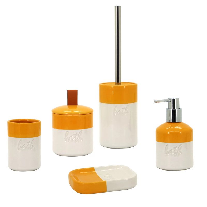 Set accessori serie Bath giallo/bianco Aquasanit setbathgibi