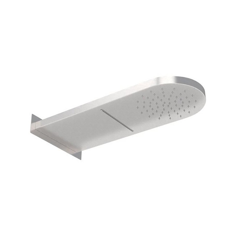 Soffione doccia a parete 50x20 in acciaio INOX spazzolato a 2 funzioni Remer SS350MMCAX