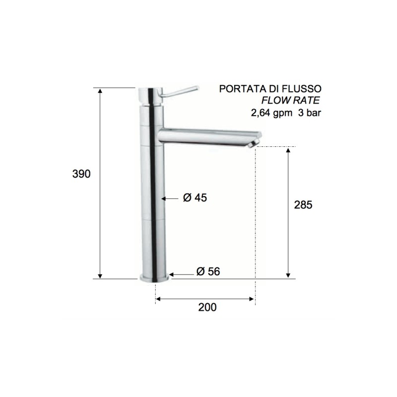 Rubinetto monocomando per lavello FINITURA VISUAL INOX Remer N40LXV