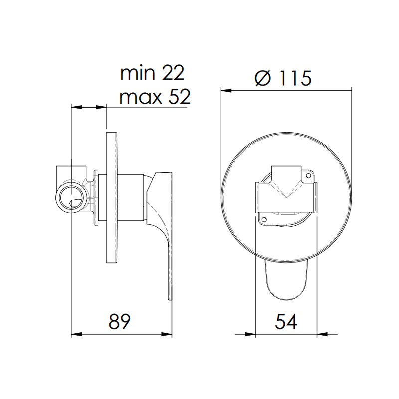 Rubinetto doccia incasso - serie class line Remer L30