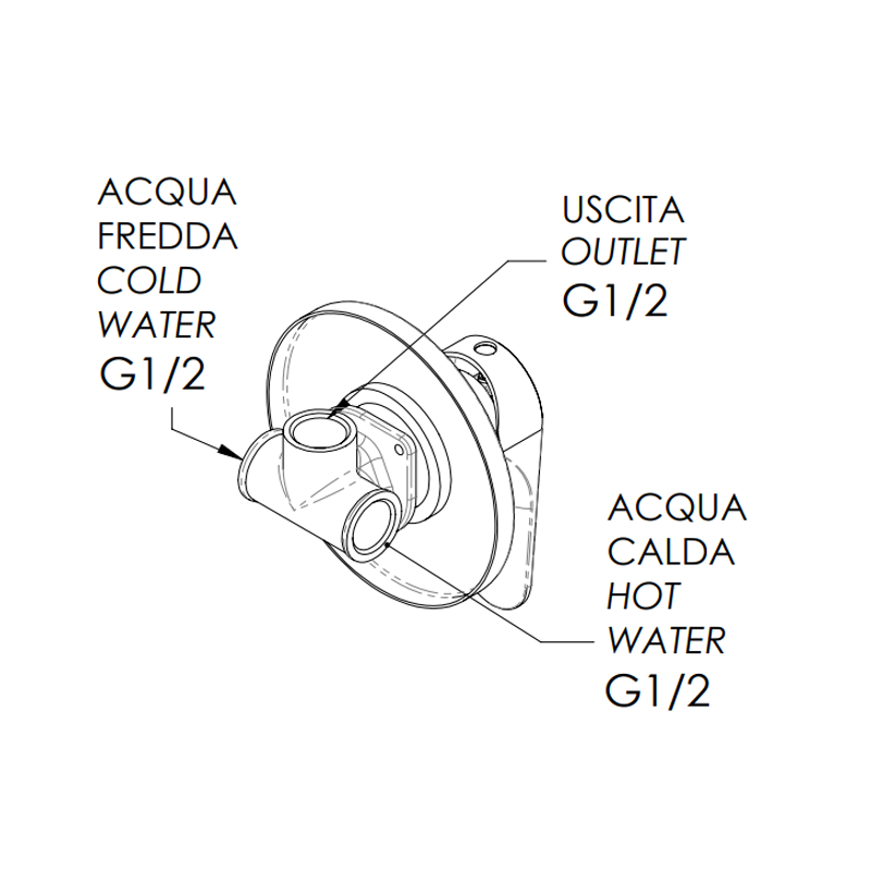 Rubinetto doccia incasso - serie class line Remer L30