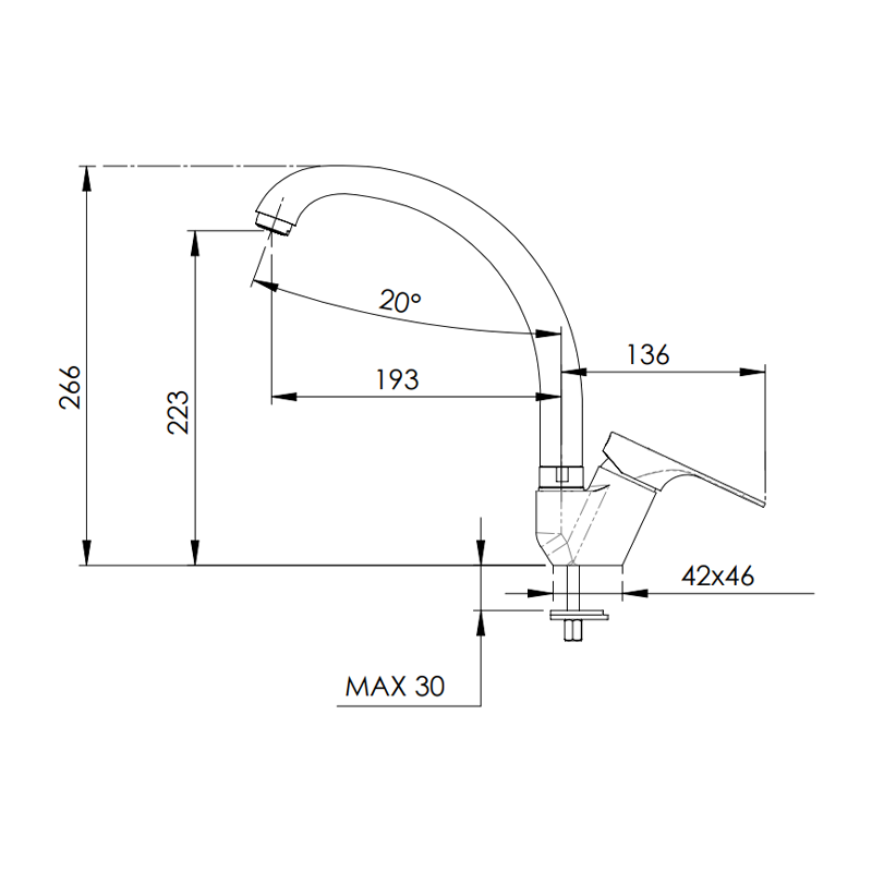 Miscelatore per lavello con bocca alta girevole tipo lusso - serie class line Remer L42