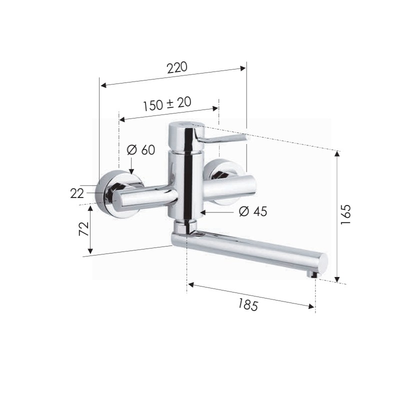 Rubinetto monocomando per lavello serie minimal Remer N41