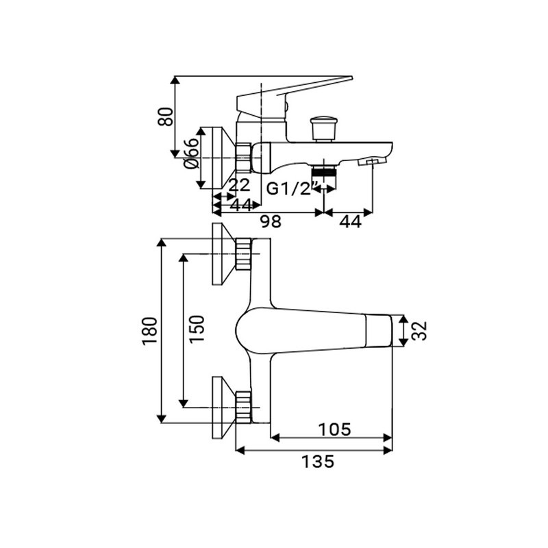 Miscelatore Vasca Serie Milton Cromato Idrobric IC04.1256.01