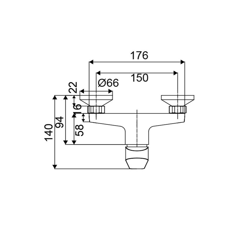 Miscelatore Esterno Doccia Serie Milton Cromato Idrobric IC04.1255.01