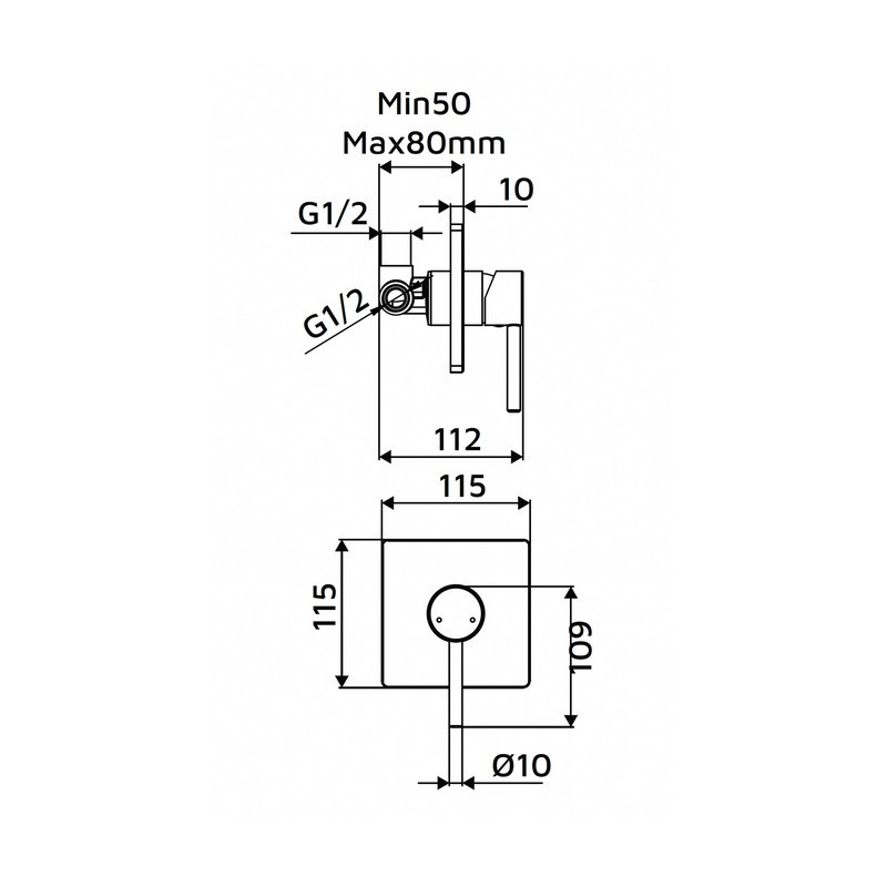 Miscelatore Incasso Doccia Serie Cross Idrobric IC04.1277.01