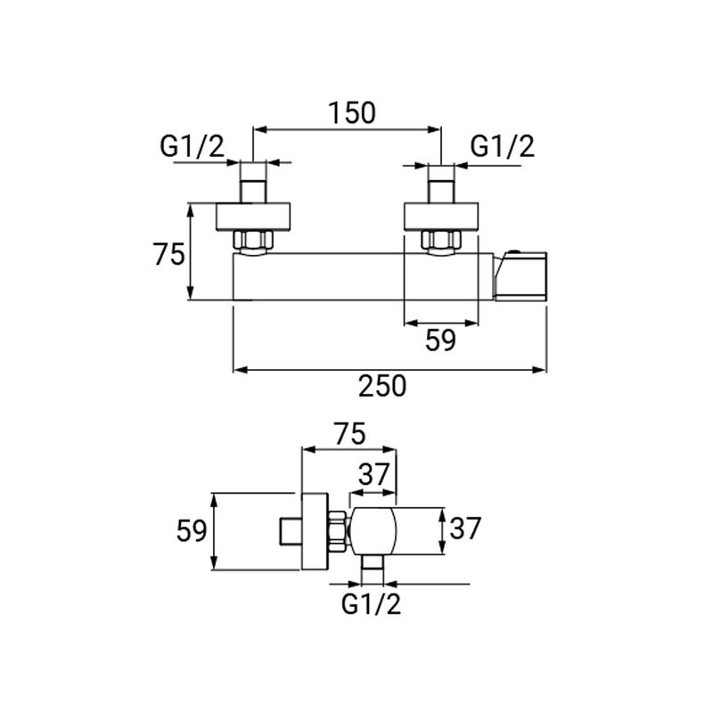 Miscelatore Esterno Doccia Serie Edison Cromato Idrobric IC04.1149.01