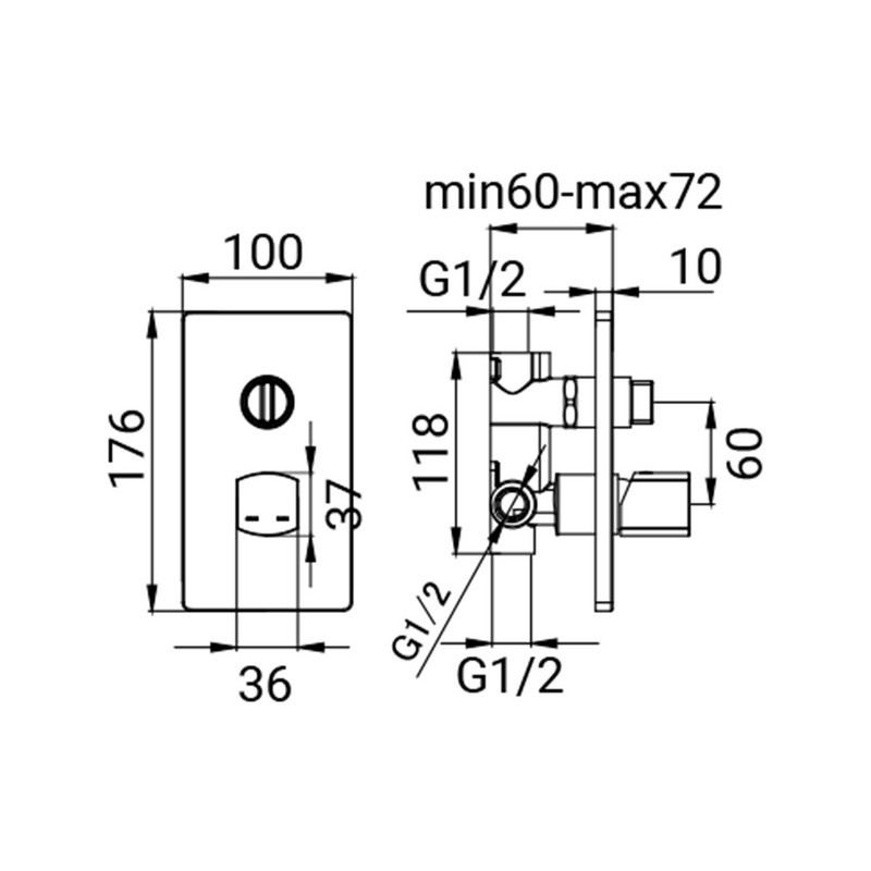 Miscelatore Incasso Doccia con Deviatore Serie Edison Cromato Idrobric IC04.1220.01