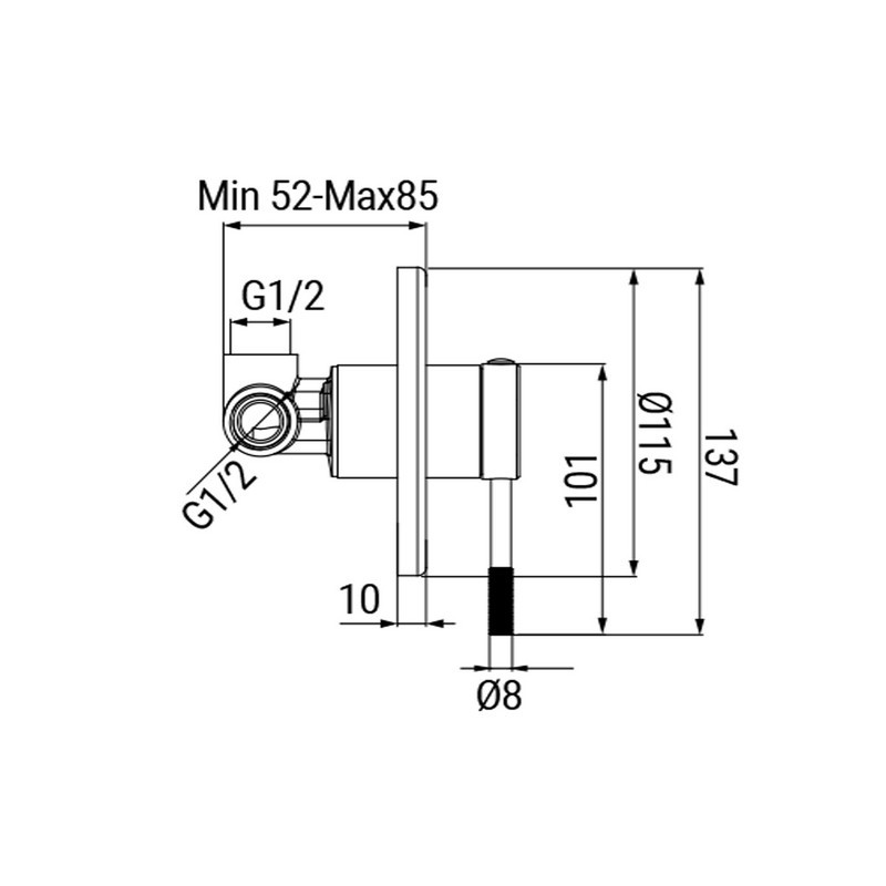 Miscelatore Incasso Doccia Serie Nobe Cromato Idrobric IC04.1192.01