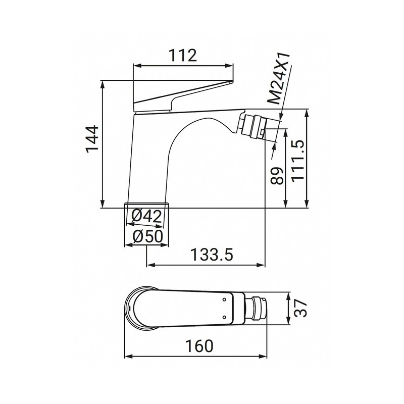 Miscelatore Bidet Serie Lando Cromato Idrobric IC04.1430.01