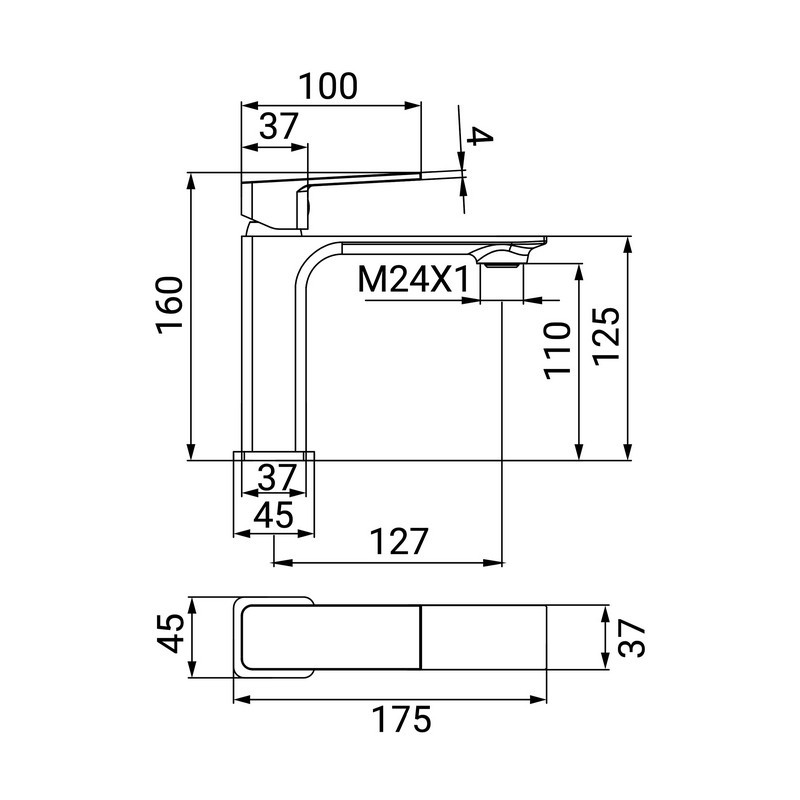 Miscelatore Lavabo Serie Kant con Piletta Click Clack Cromato Idrobric IC04.1473.01