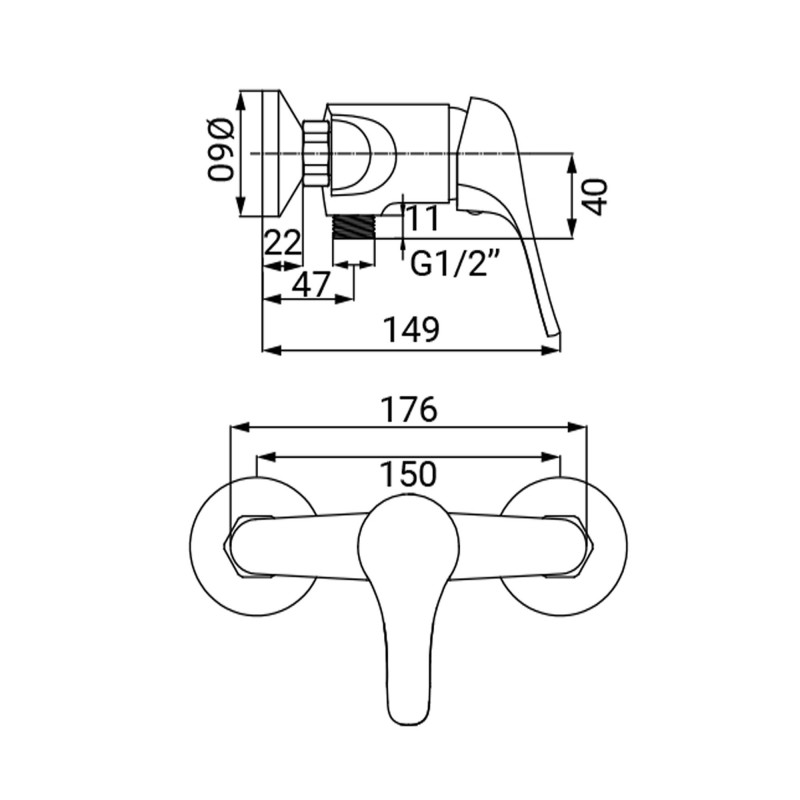 Miscelatore Esterno Doccia Serie Emmy Cromato Idrobric IC04.0863.01