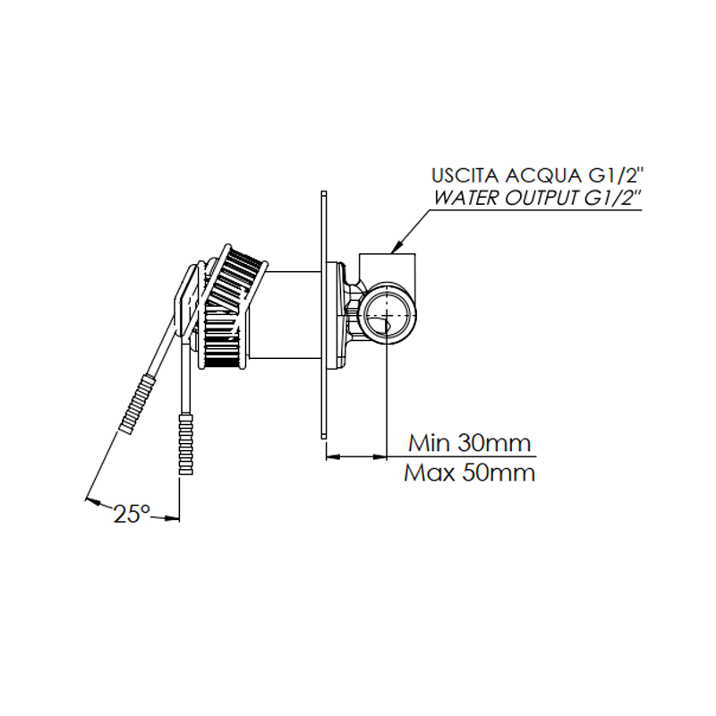 Miscelatore vasca/doccia da incasso senza deviatore su piastra quadrata ultra piatta - serie Atelier Remer AL30Q