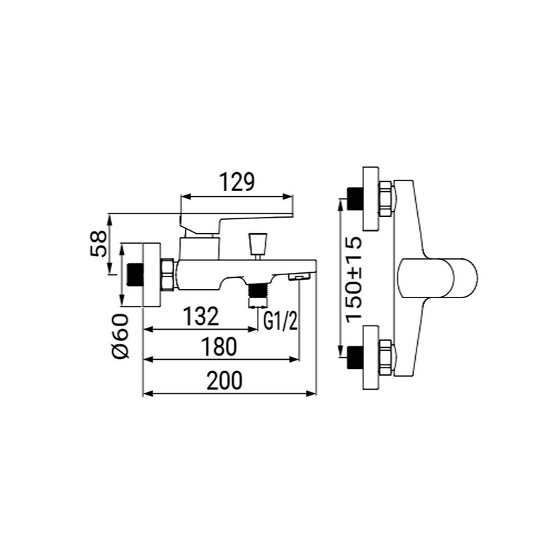 Miscelatore Vasca Serie Rover Cromato Idrobric IC04.0887.01