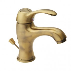 Miscelatore per lavabo serie distri vecchio ottone finitura ottone antico Idrobric J42130